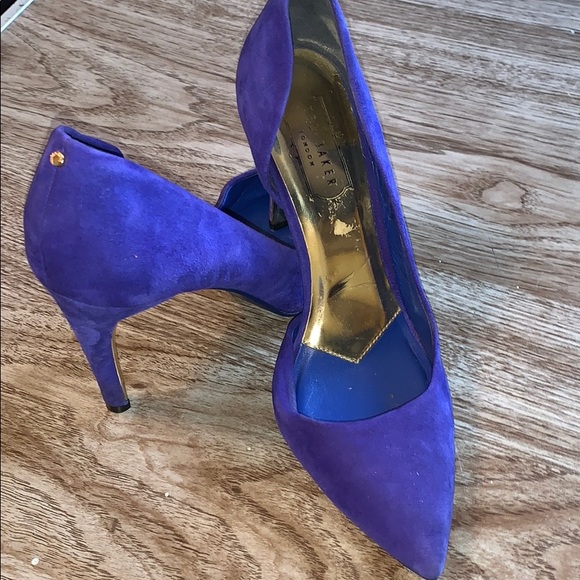 Ted Baker Blue Suede Heels Size 8 